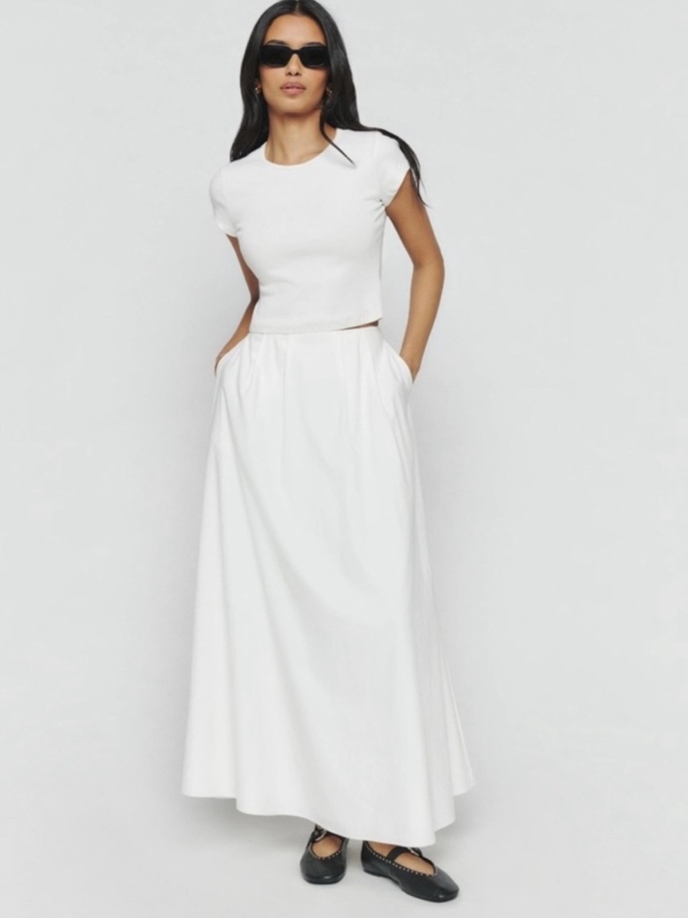 Reformation Lucy Maxi Skirt Cotton Stretch
Size 6 White